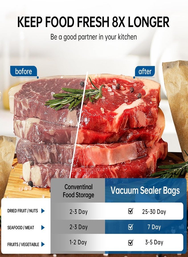 R-PACK Vacuum Sealer Bags 50pcs, 8" x 10" Commercial Grade PreCut Bag, BPA Free and Heavy Duty - Image 3